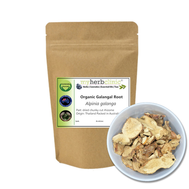 MY HERB CLINIC ® GALANGAL DRIED CHUNKY CUT ROOT RHIZOME ORGANIC- Herbal Tea